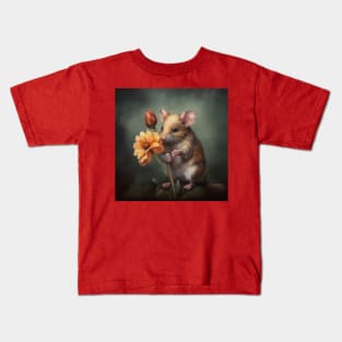 Mouse with Flower Kids T-Shirt
